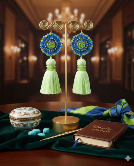 Háčkované  dizajnové náušnice "Umelec emócií"